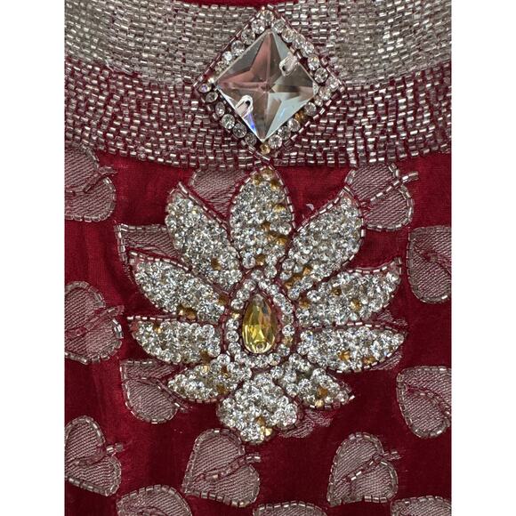 Vintage Anna Corinna tunic sheer sleeves beaded and gemstones small - Picture 6 of 13